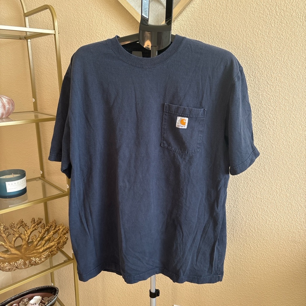 Carhartt Large Navy Original Fit Pocket T-Shirt‎ Workwear Tee